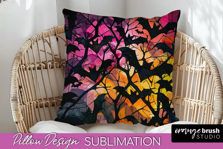 Neon Halloween Pillow Sublimation - Spooky Pillow Cover