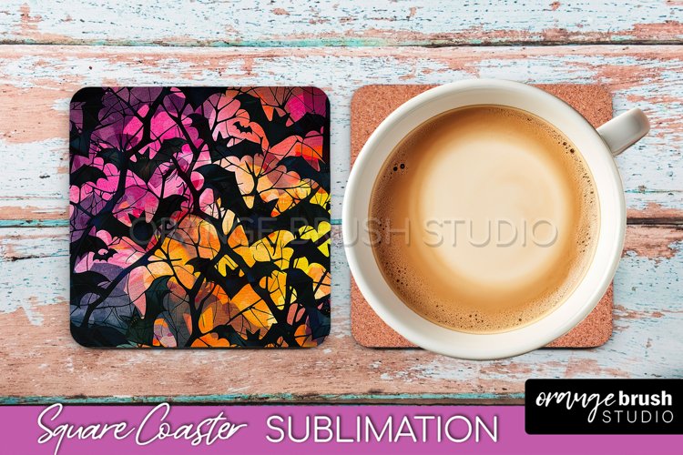 Neon Halloween Coasters - Spooky Square Coaster Sublimation