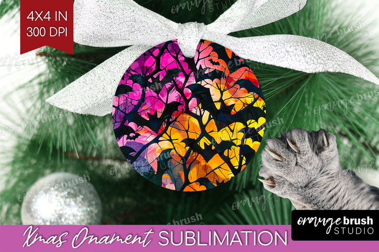 Neon Halloween Ornament PNG - Spooky PNG Sublimation