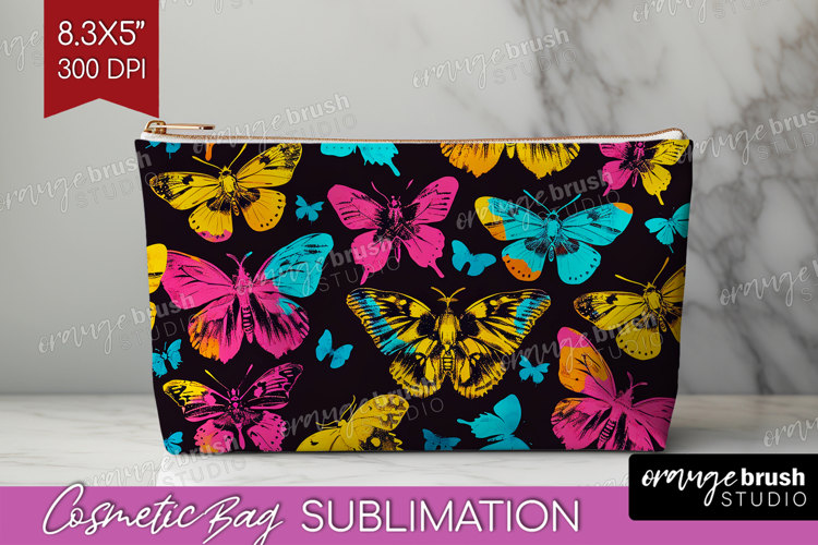 Neon Halloween Cosmetic Bag - Spooky Makeup Bag PNG
