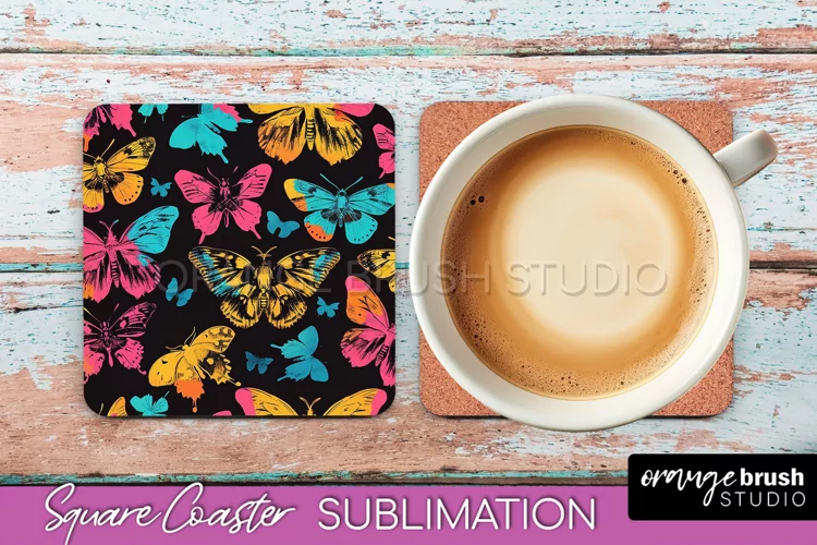 Neon Halloween Coasters - Spooky Square Coaster Sublimation