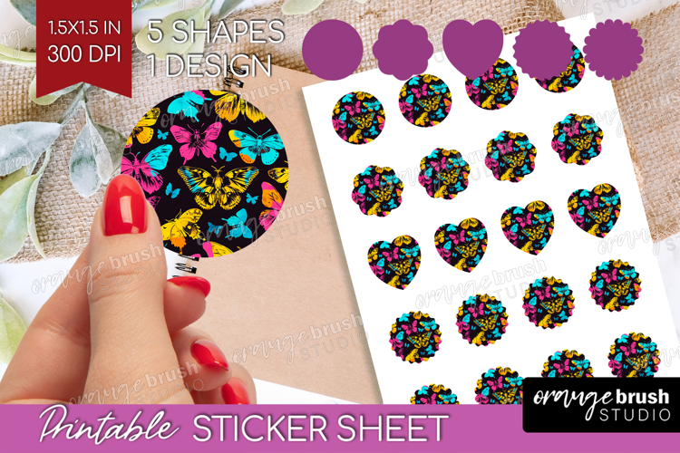 Neon Halloween Round Sticker - Spooky Printable Sticker