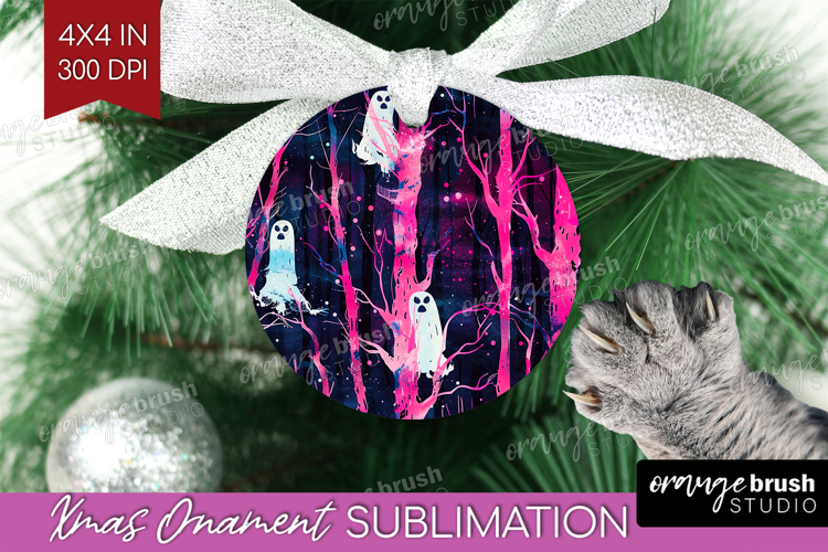 Neon Halloween Ornament PNG - Spooky PNG Sublimation