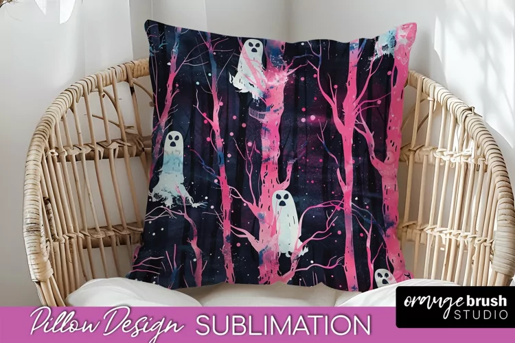 Neon Halloween Pillow Sublimation - Spooky Pillow Cover