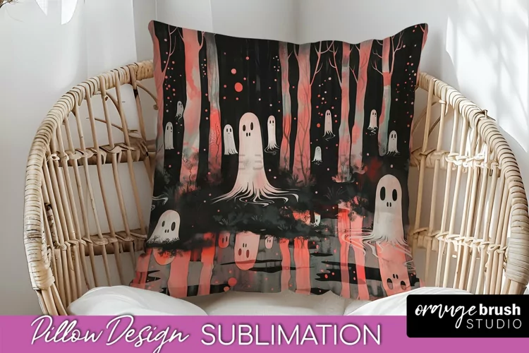 Neon Halloween Pillow Sublimation - Spooky Pillow Cover