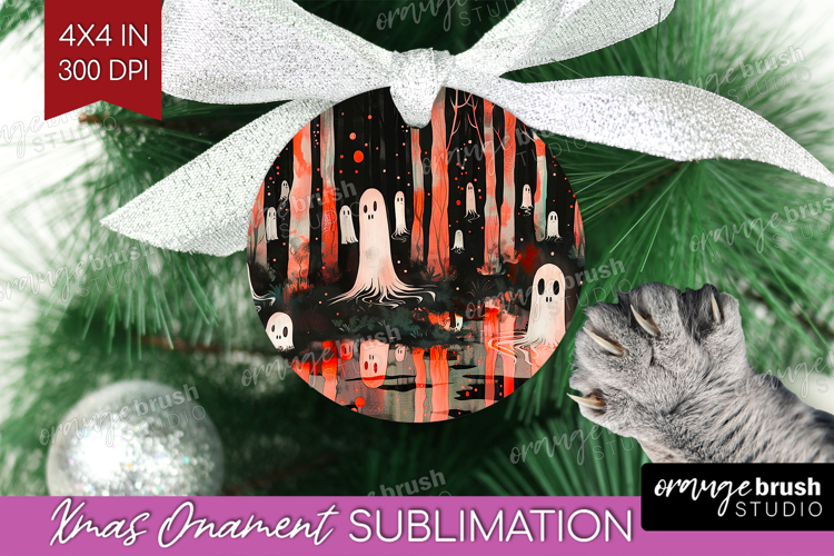 Neon Halloween Ornament PNG - Spooky PNG Sublimation