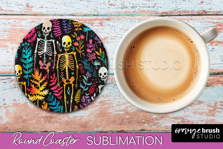 Neon Halloween Coasters - Spooky Round Coaster Sublimation