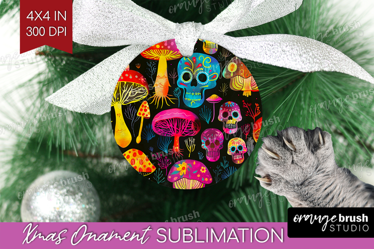 Neon Halloween Ornament PNG - Spooky PNG Sublimation