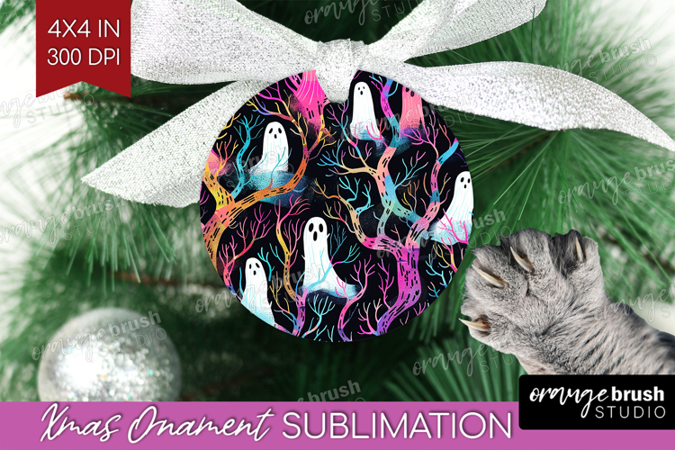 Neon Halloween Ornament PNG - Spooky PNG Sublimation