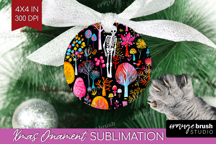 Neon Halloween Ornament PNG - Spooky PNG Sublimation