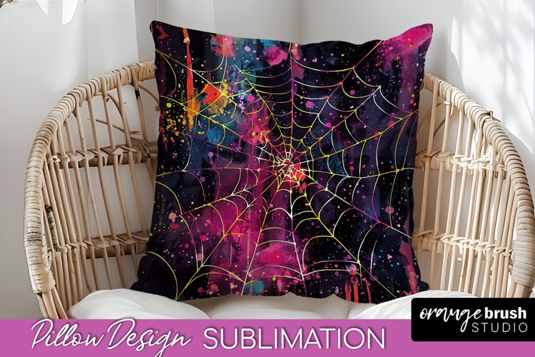 Neon Halloween Pillow Sublimation - Spooky Pillow Cover