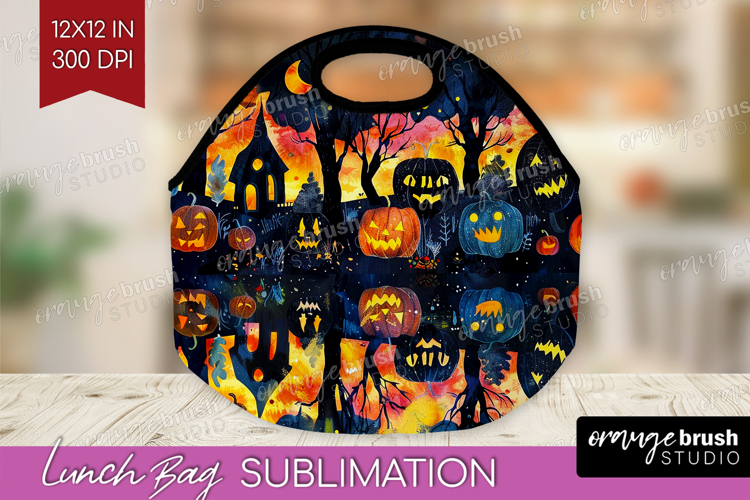 Neon Halloween Lunch Bag - Spooky Lunch Bug PNG Sublimation