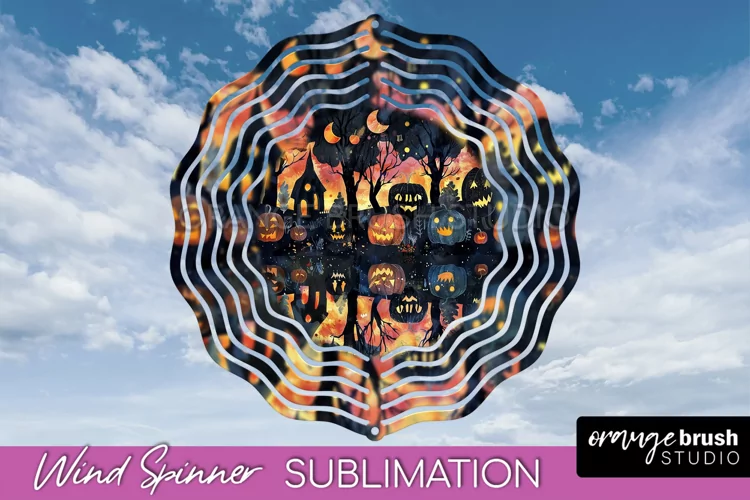Neon Halloween Wind Spinner, Spooky Wind Spinner Sublimation