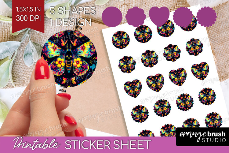 Neon Halloween Round Sticker - Spooky Printable Sticker example image 1