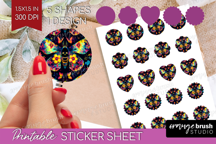 Neon Halloween Round Sticker - Spooky Printable Sticker