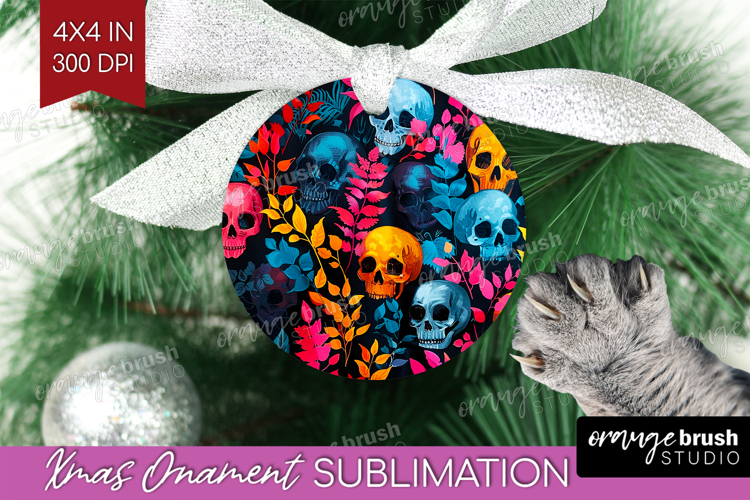 Neon Halloween Ornament PNG - Spooky PNG Sublimation