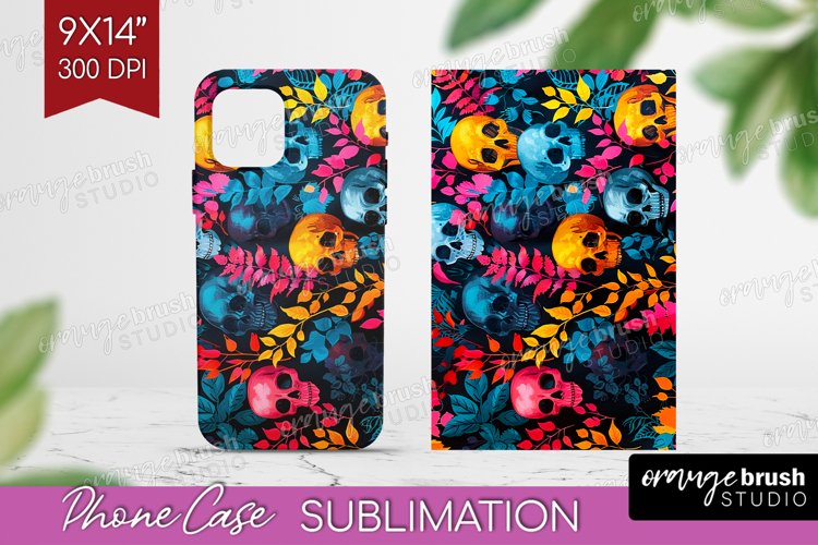 Neon Halloween Phone Case PNG - Spooky Case PNG Sublimation