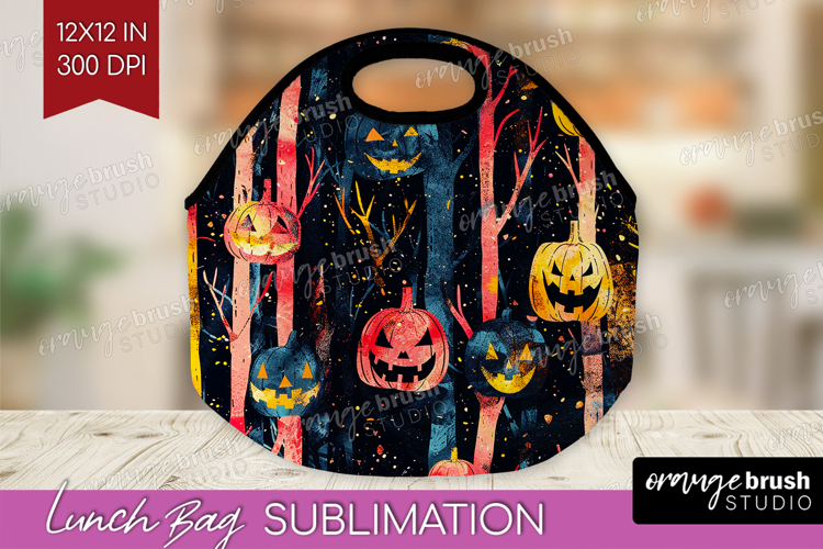 Neon Halloween Lunch Bag - Spooky Lunch Bug PNG Sublimation