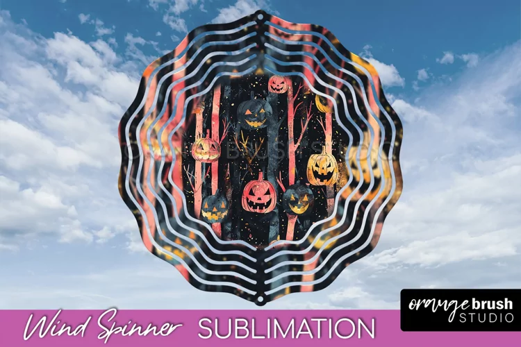 Neon Halloween Wind Spinner, Spooky Wind Spinner Sublimation