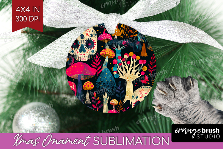 Neon Halloween Ornament PNG - Spooky PNG Sublimation