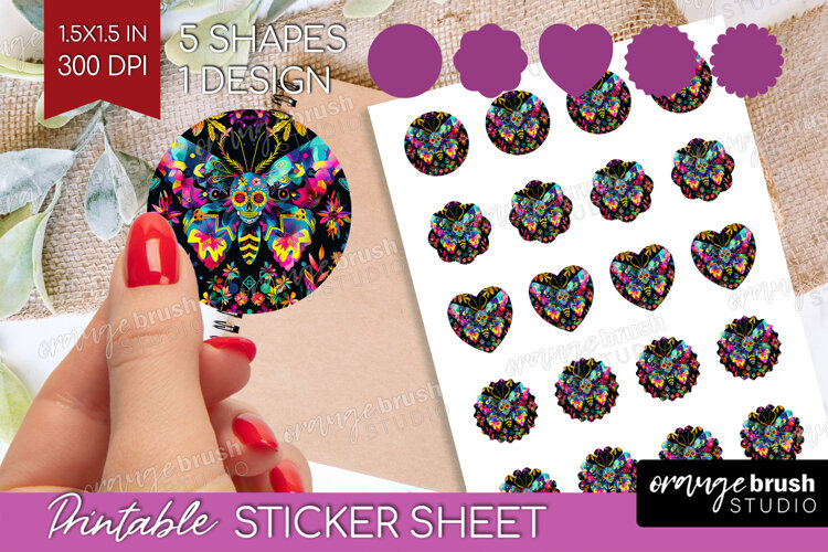 Neon Halloween Round Sticker - Spooky Printable Sticker example image 1