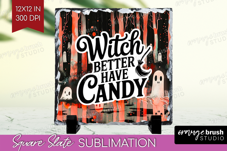 Sarcastic Quote Slate PNG - Halloween Square Slate