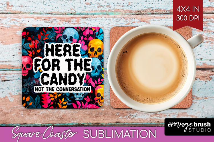 Sarcastic Quote Square Coaster - Halloween Coaster PNG
