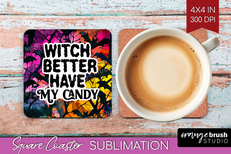 Sarcastic Quote Square Coaster - Halloween Coaster PNG
