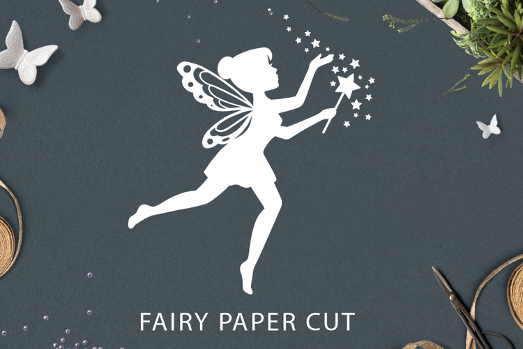 Fairy with the stars paper cut / fairy paper cut