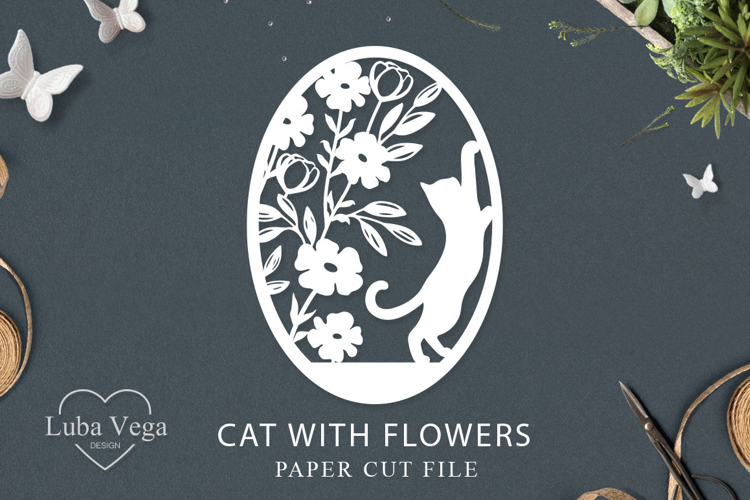 Frame cat lover/ Cat lover monogram SVG