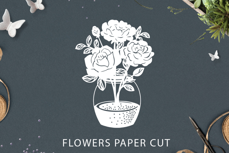 Paper cut flowers / Flowers SVG File