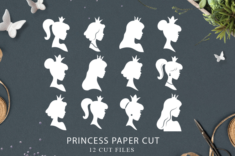 Bundle paper cut princess / Princess paper cutting svg