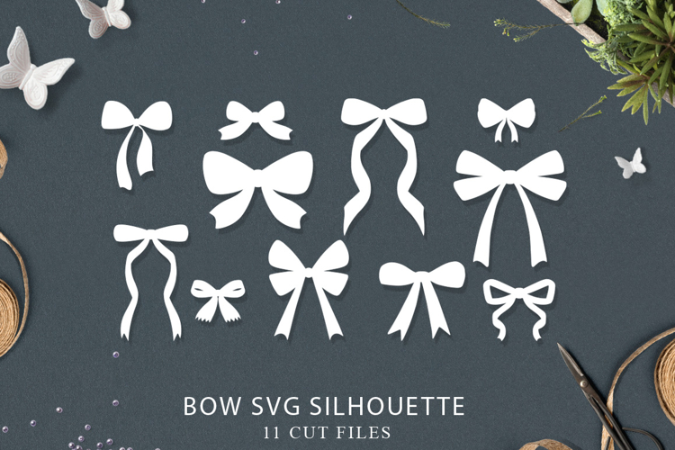 Bow svg bundle silhouette / Bow laser cut file