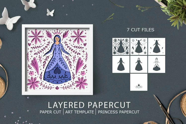 Cute and beautiful Princess SVG / Princess SVG paper cut