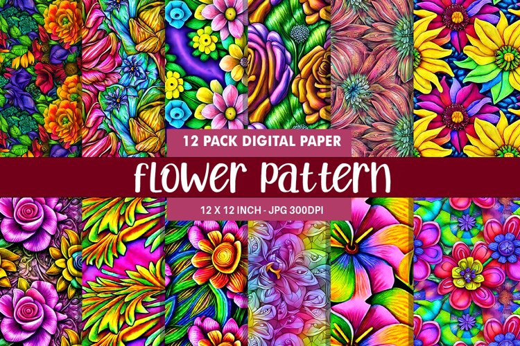 Digital paper Design Flower Pattern Background