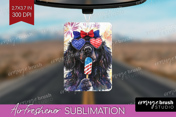 Newfoundland Dog Air Freshener PNG 4th Of July PNG
