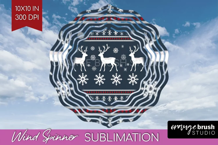 Nordic Christmas Wind Spinner Sublimation PNG