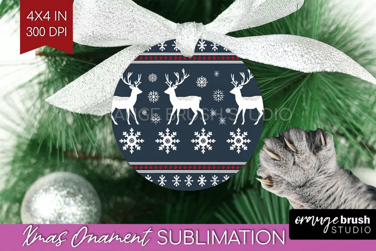 Nordic Christmas Ornament PNG - Winter Pattern Sublimation