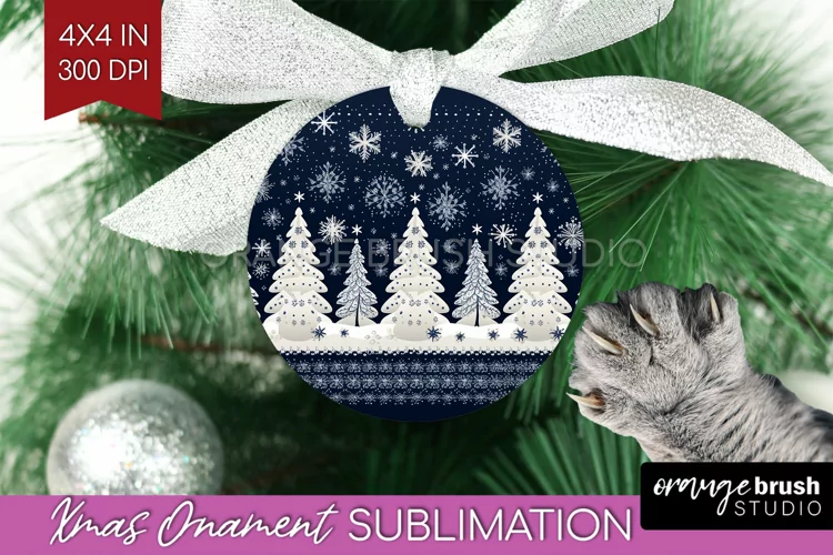 Nordic Christmas Ornament PNG - Winter Pattern Sublimation