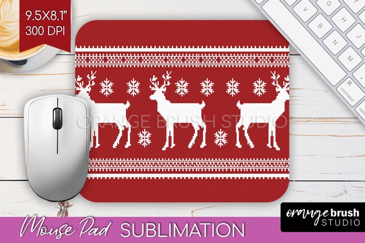 Christmas Mouse Pad With Cute Bunny, Mouse Pad Winter