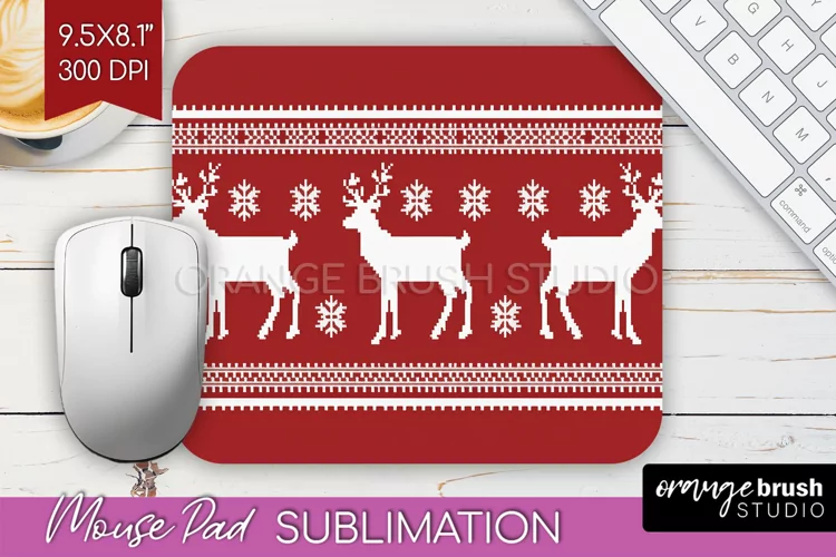 Nordic Christmas Mouse Pad Sublimation - Winter Mousepad PNG