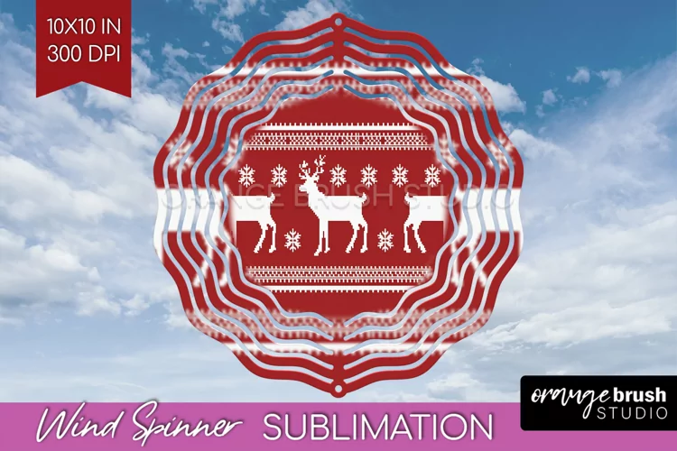 Nordic Christmas Wind Spinner Sublimation PNG
