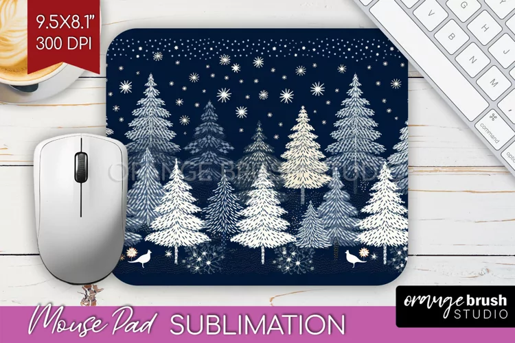 Nordic Christmas Mouse Pad Sublimation - Winter Mousepad PNG