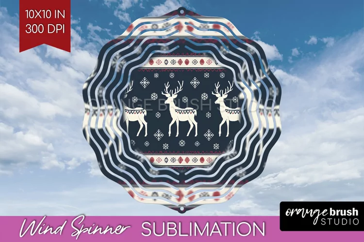 Nordic Christmas Wind Spinner Sublimation PNG
