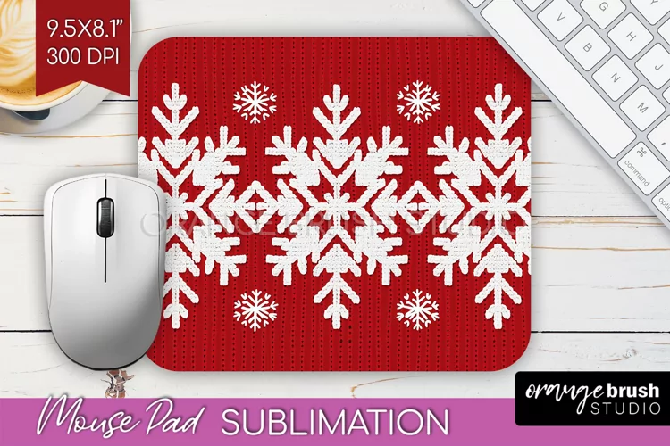 Nordic Christmas Mouse Pad Sublimation - Winter Mousepad PNG