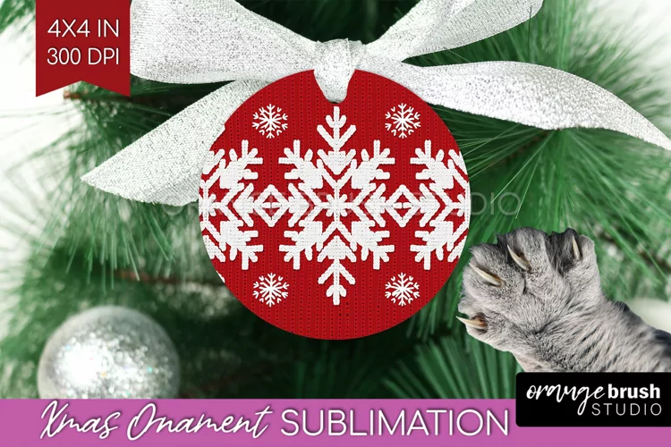Nordic Christmas Ornament PNG - Winter Pattern Sublimation