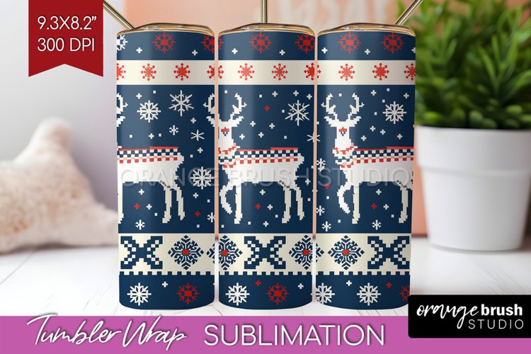Nordic Christmas Tumbler Wrap - Winter Tumbler PNG