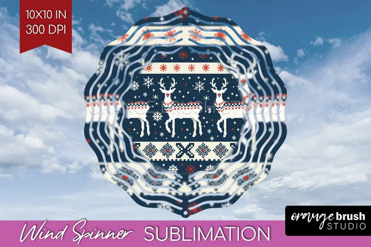 Nordic Christmas Wind Spinner Sublimation PNG