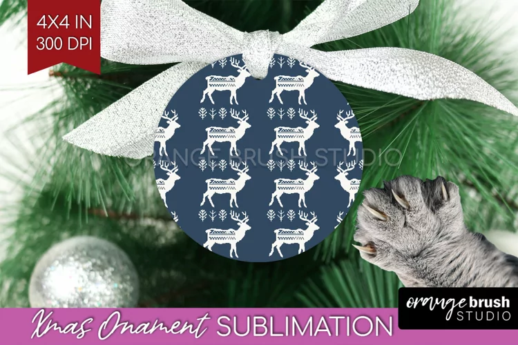 Nordic Christmas Ornament PNG - Winter Pattern Sublimation