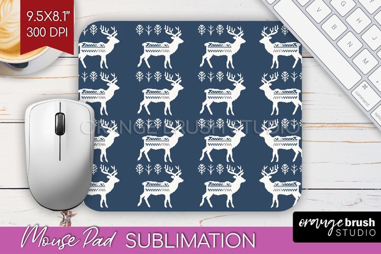 Nordic Christmas Mouse Pad Sublimation - Winter Mousepad PNG example image 1